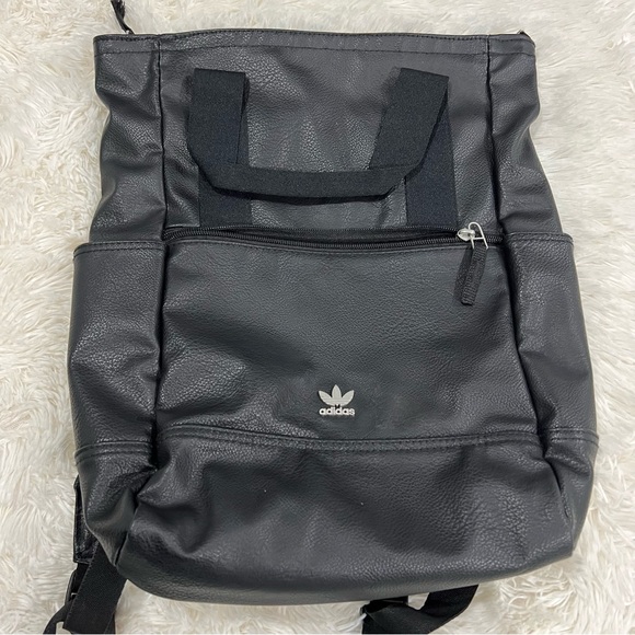 ADIDAS Originals Tote Backpack Black PU Leather